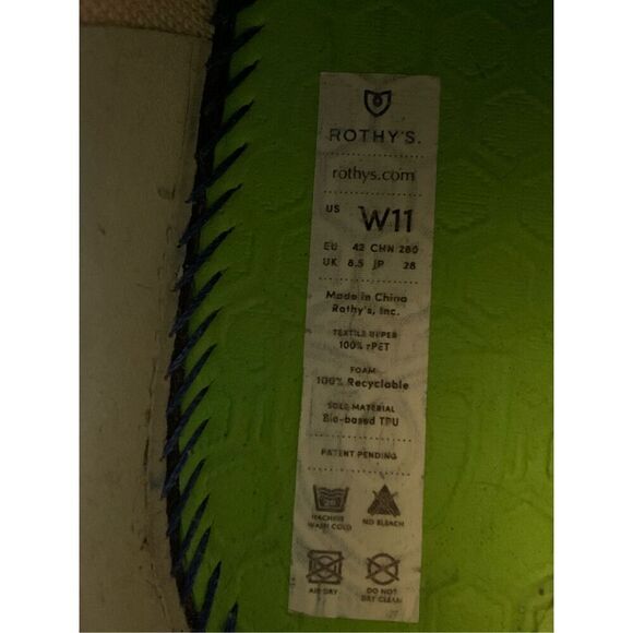 Rothy's The Lace Up Sneaker pink women's size 11 like new - Picture 5 of 6